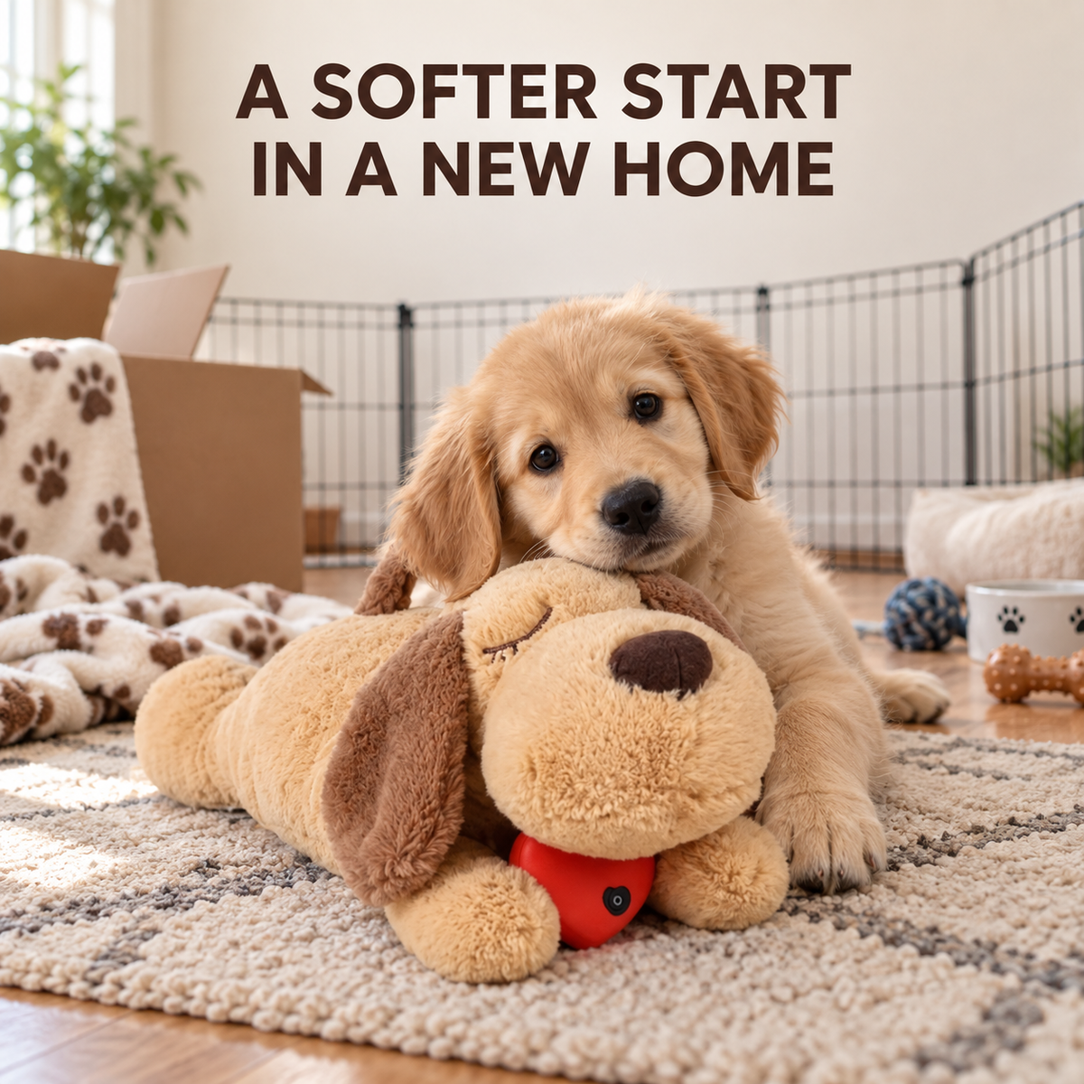 Calming Heartbeat Plush Dog Toy